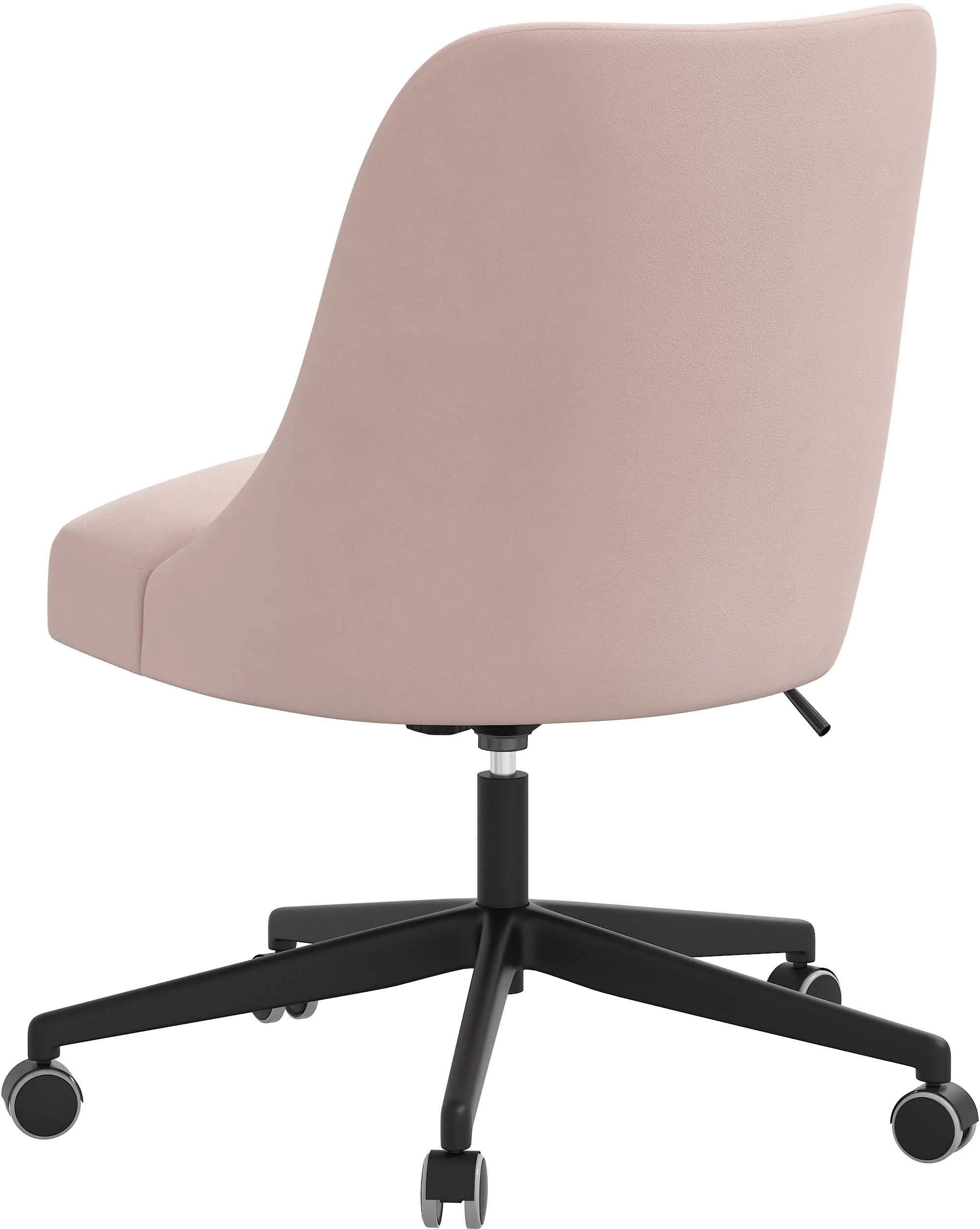 84-9VLVTBLSH Spencer Velvet Blush Office Chair - Skyline Furniture-4