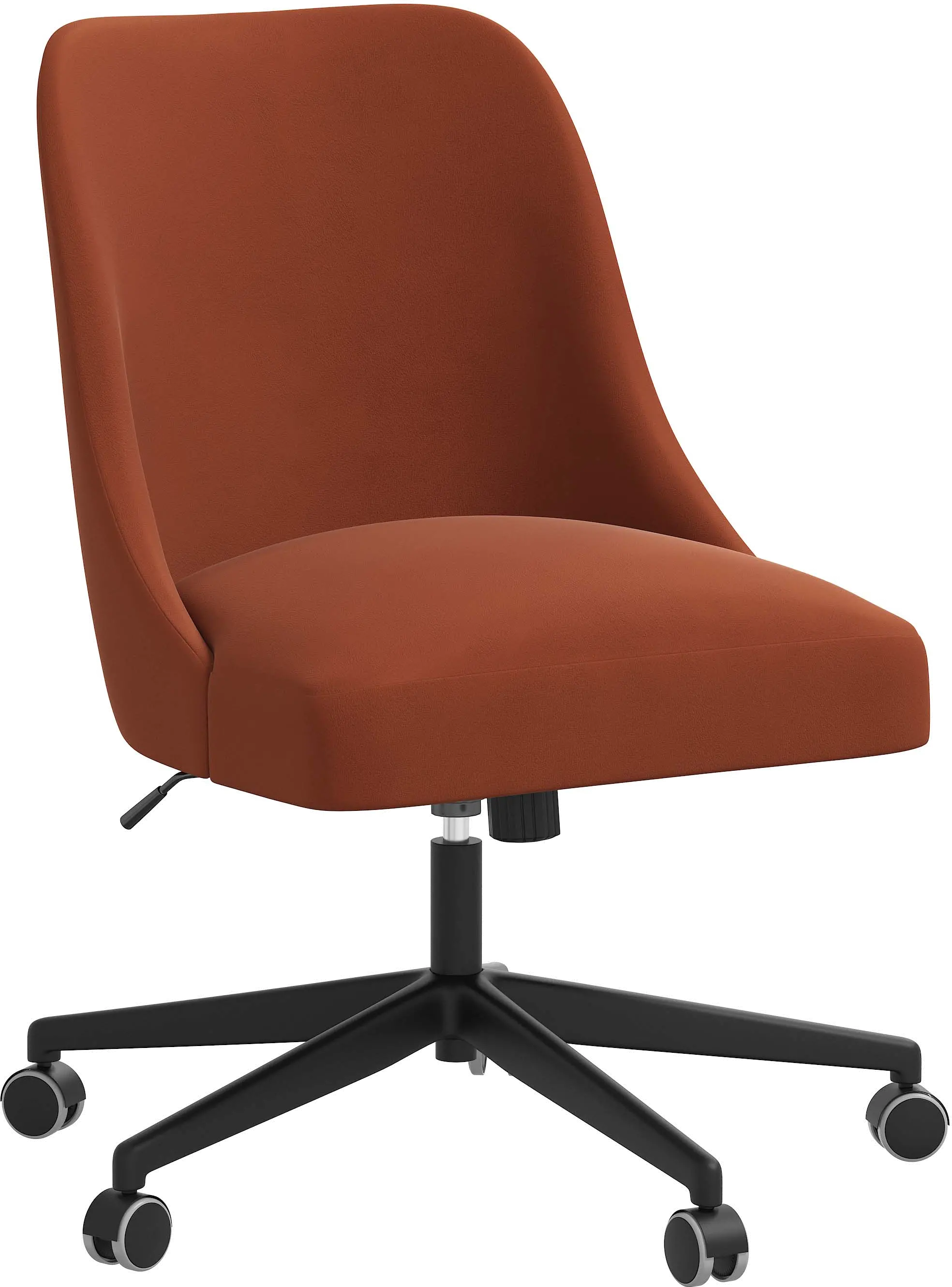 84-9VLVBRNORN Spencer Velvet Burnt Orange Office Chair - Skyline Furniture-1
