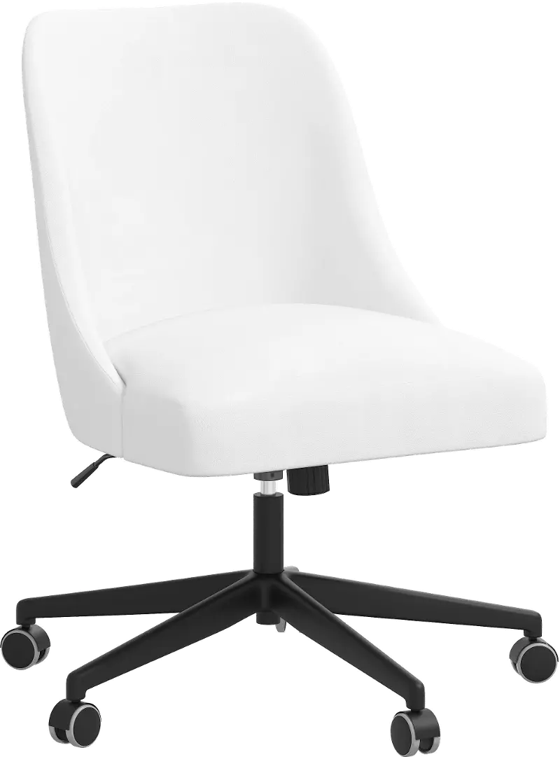 Spencer Velvet White Office Chair - Skyline Furniture