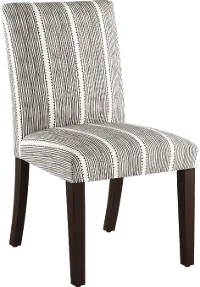 63-6BNNTTSTRPCHRCOGA Drew Charcoal Stripe Dining Chair - Skyline Furniture