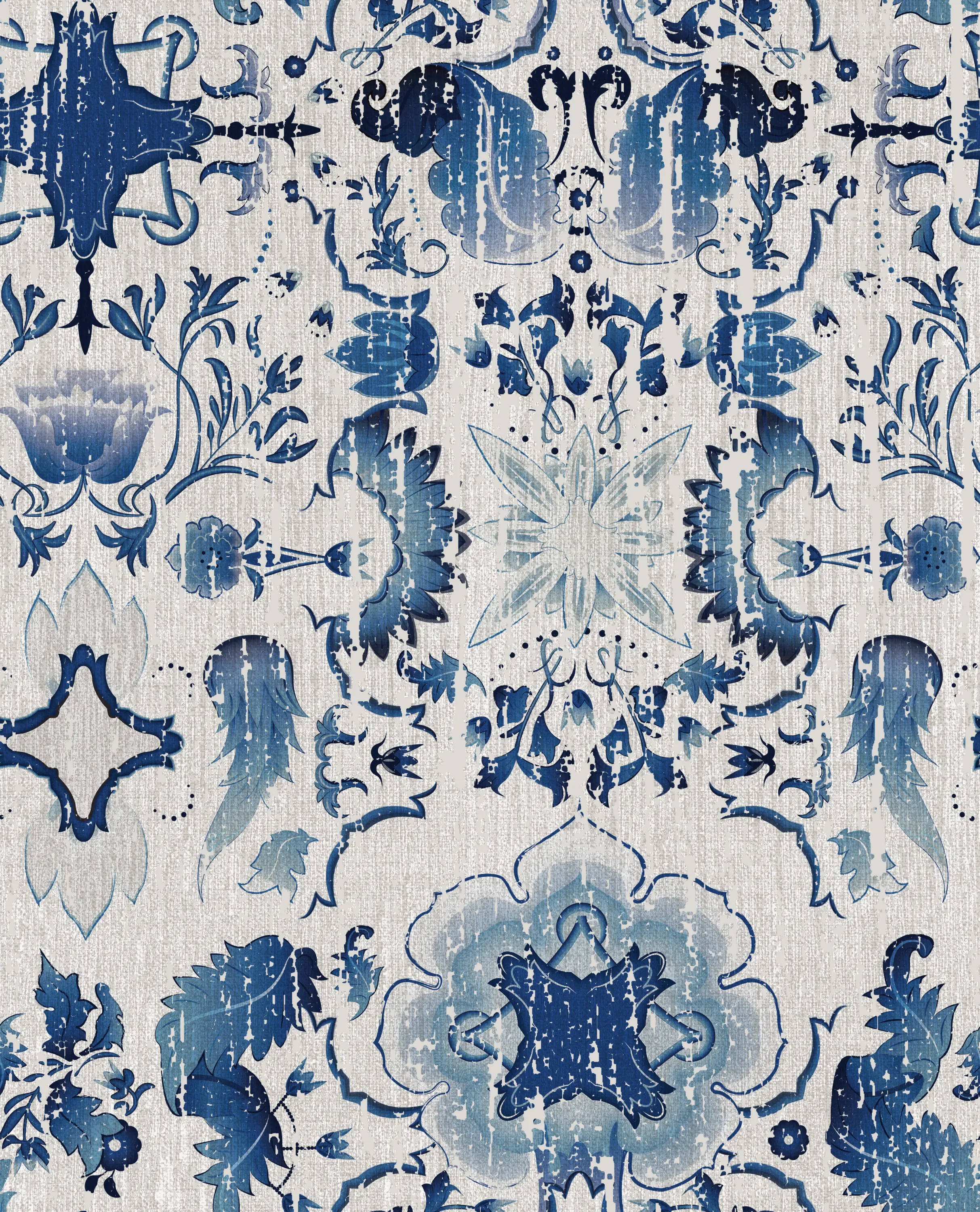 84-6PRSNFLRLBLOGA Colton Persian Floral Blue Dining Chair - Skyline Furniture-2