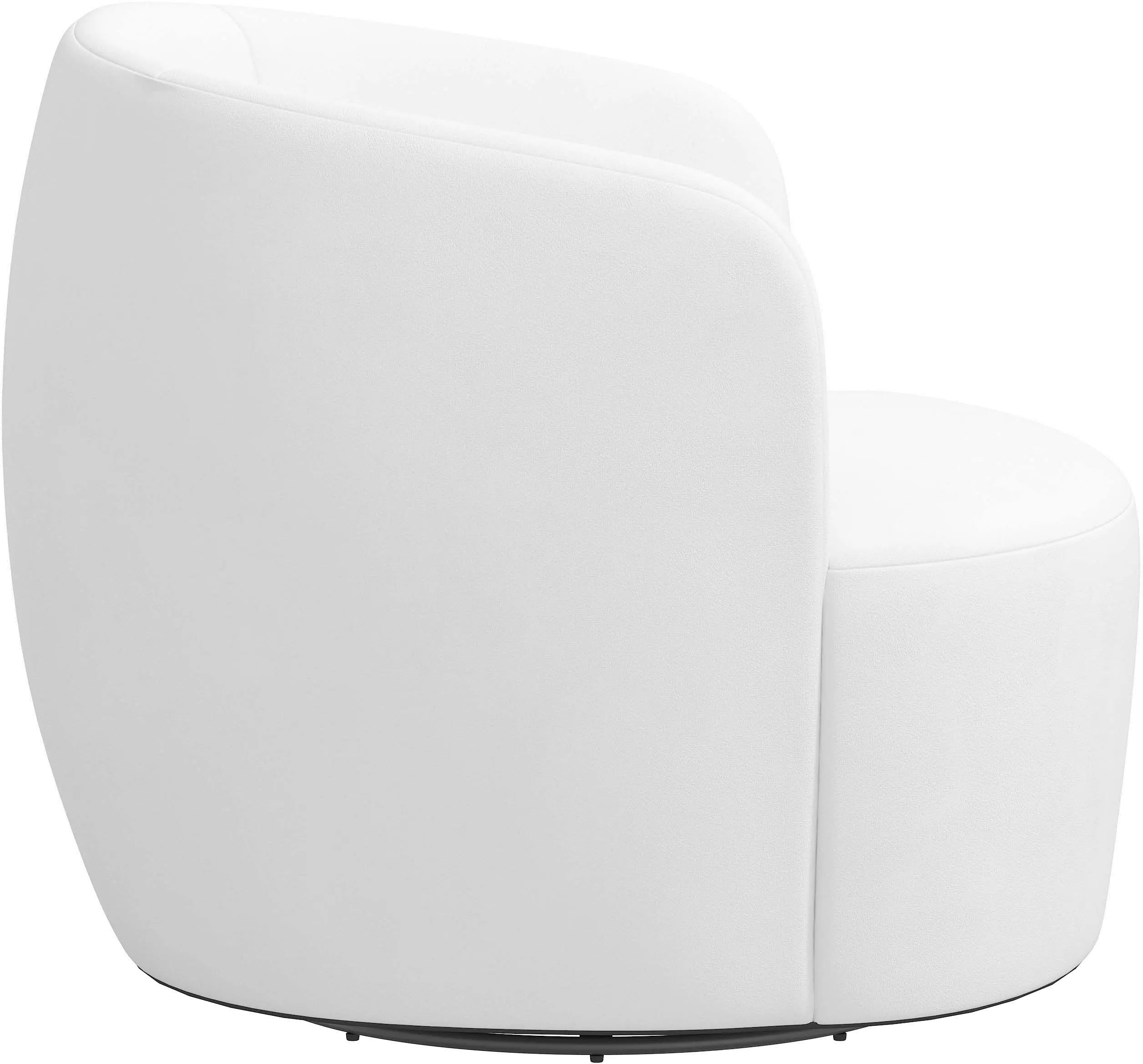 48-10VLVWHT Hunter Velvet White Swivel Chair - Skyline Furniture-3