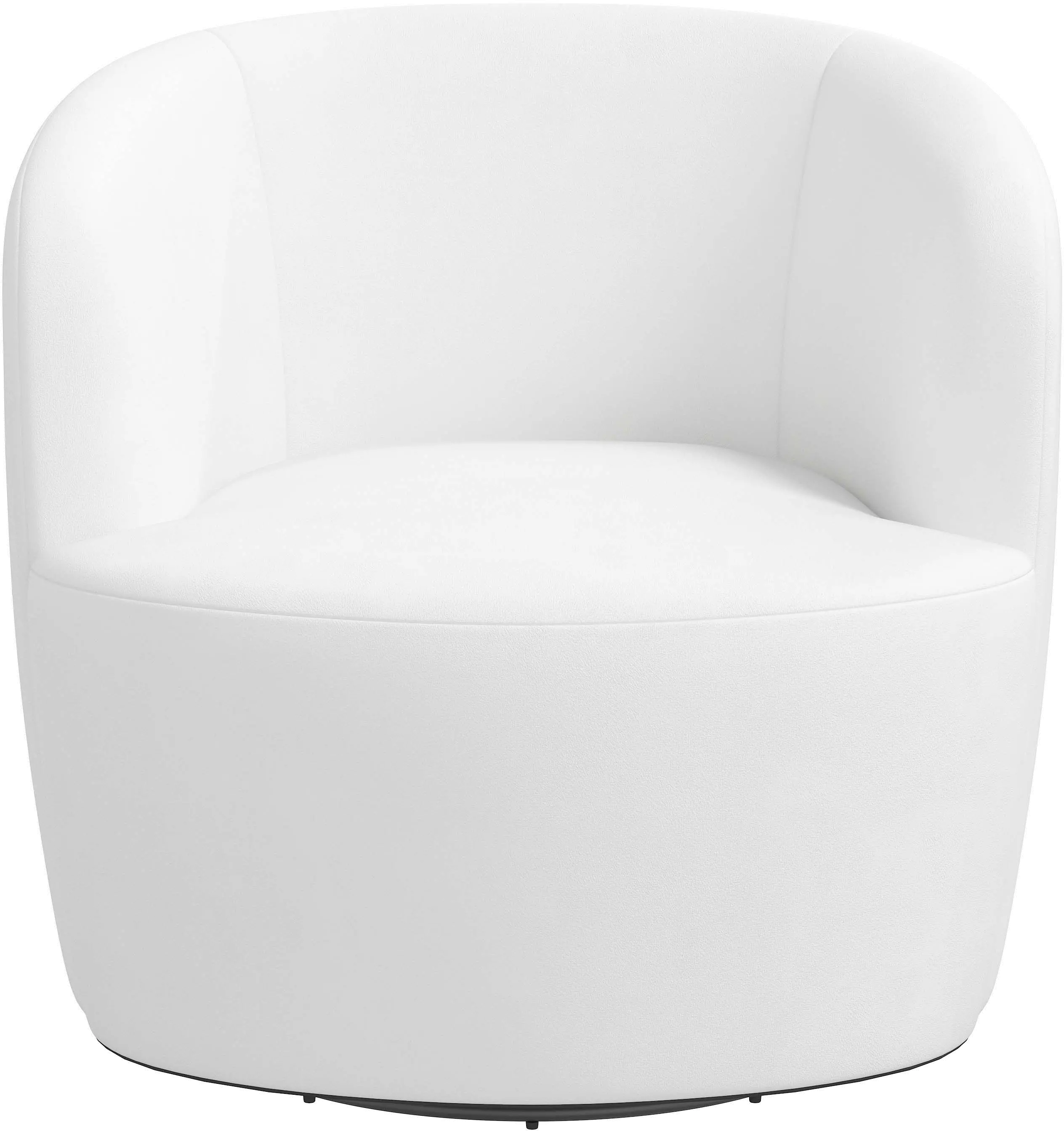 48-10VLVWHT Hunter Velvet White Swivel Chair - Skyline Furniture-5