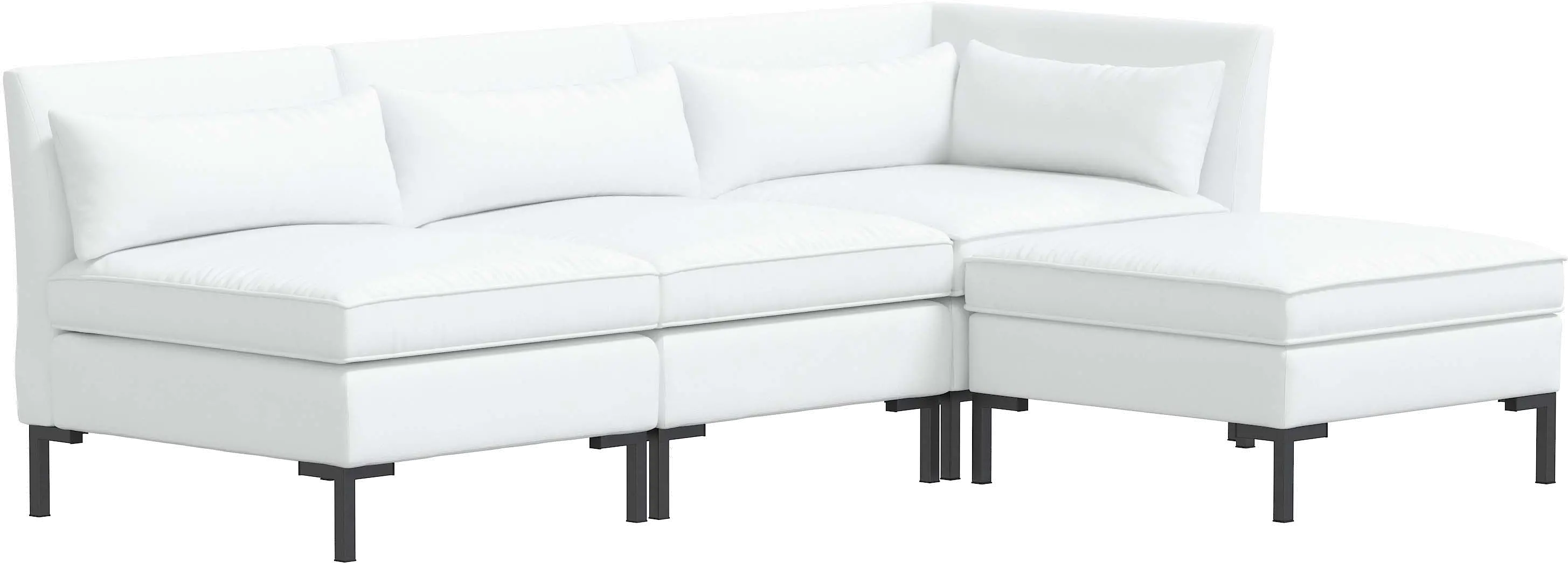 CSE12SETBYBKVLVWHT Jackson Velvet White 4 Piece Sectional - Skyline Furniture-1