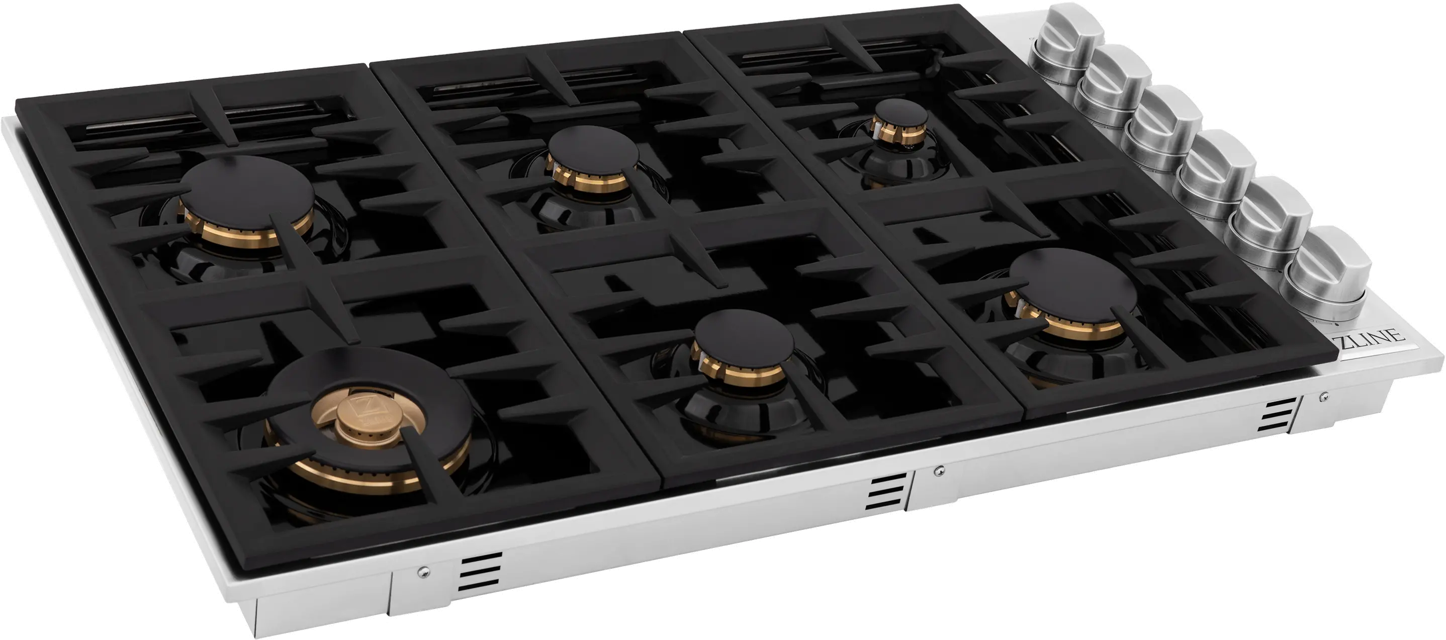 RC-BR-36-PBT ZLINE Gas Cooktop - Stainless Steel, Black 36 Inch-3