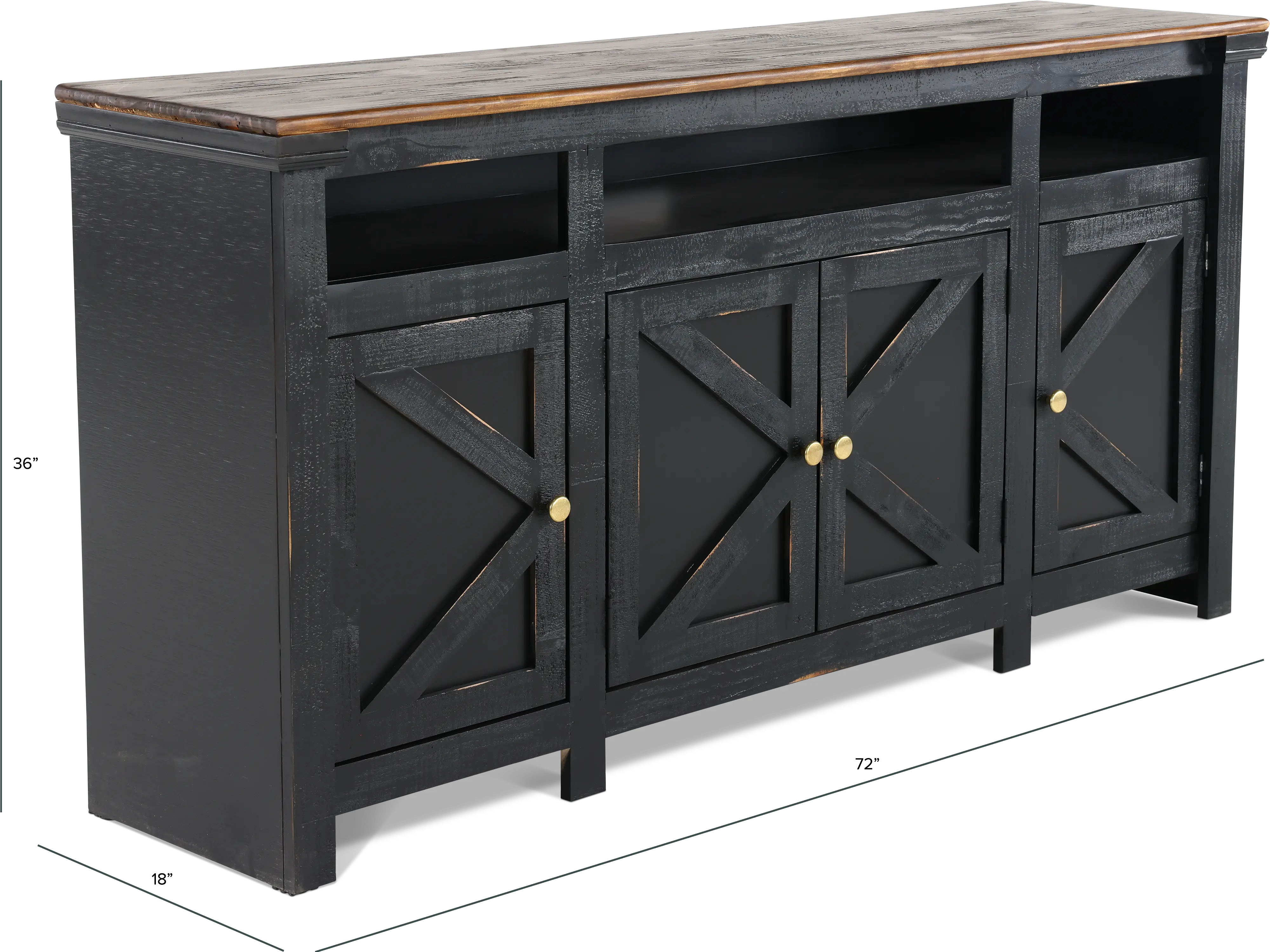 Oregon 72  Black TV Stand-3