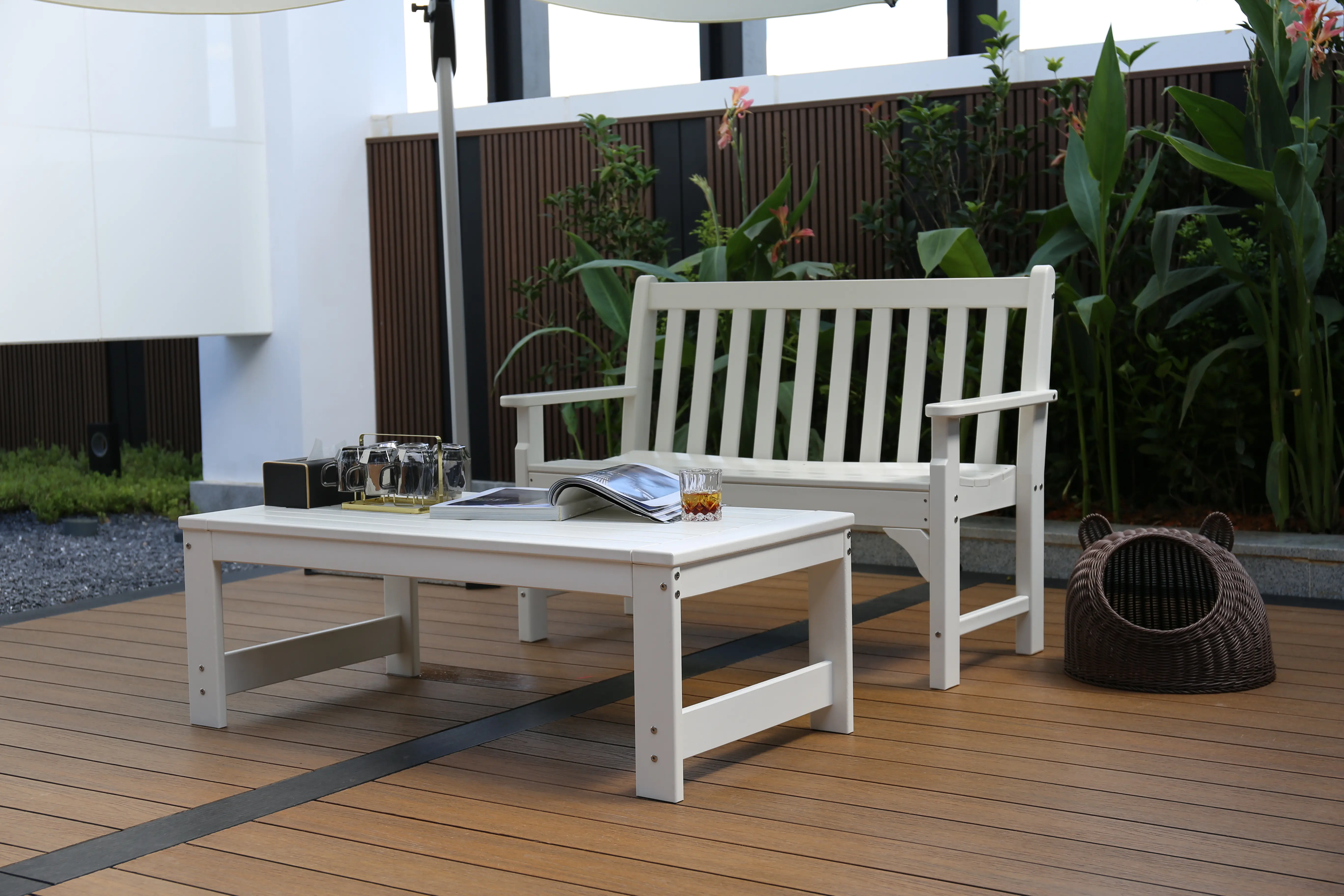 Atlantic White Patio Coffee Table-1