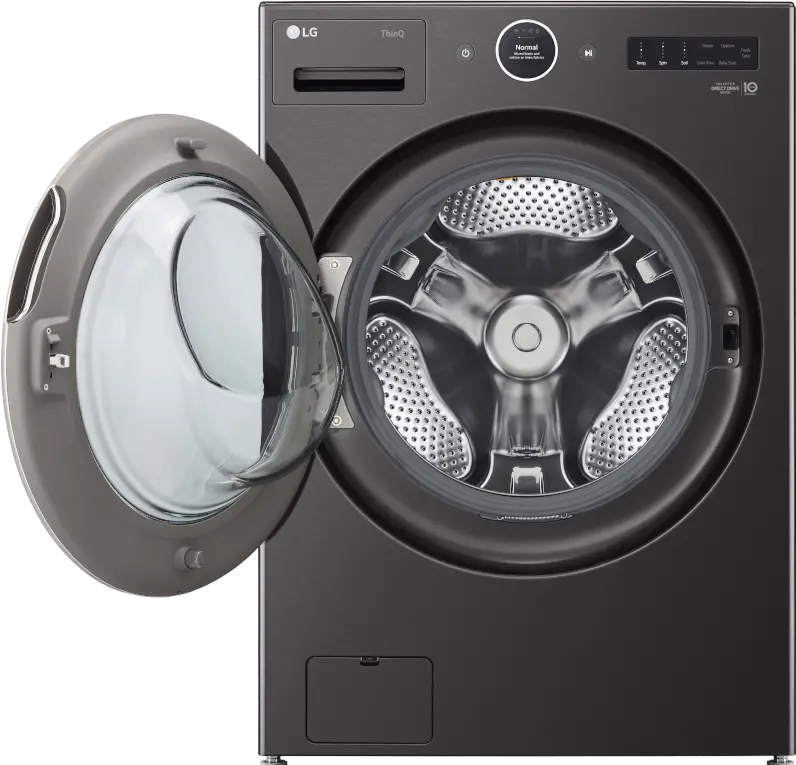 WM6700HBA LG 5 cu ft Front Load Washer - Black Steel 6700B-3