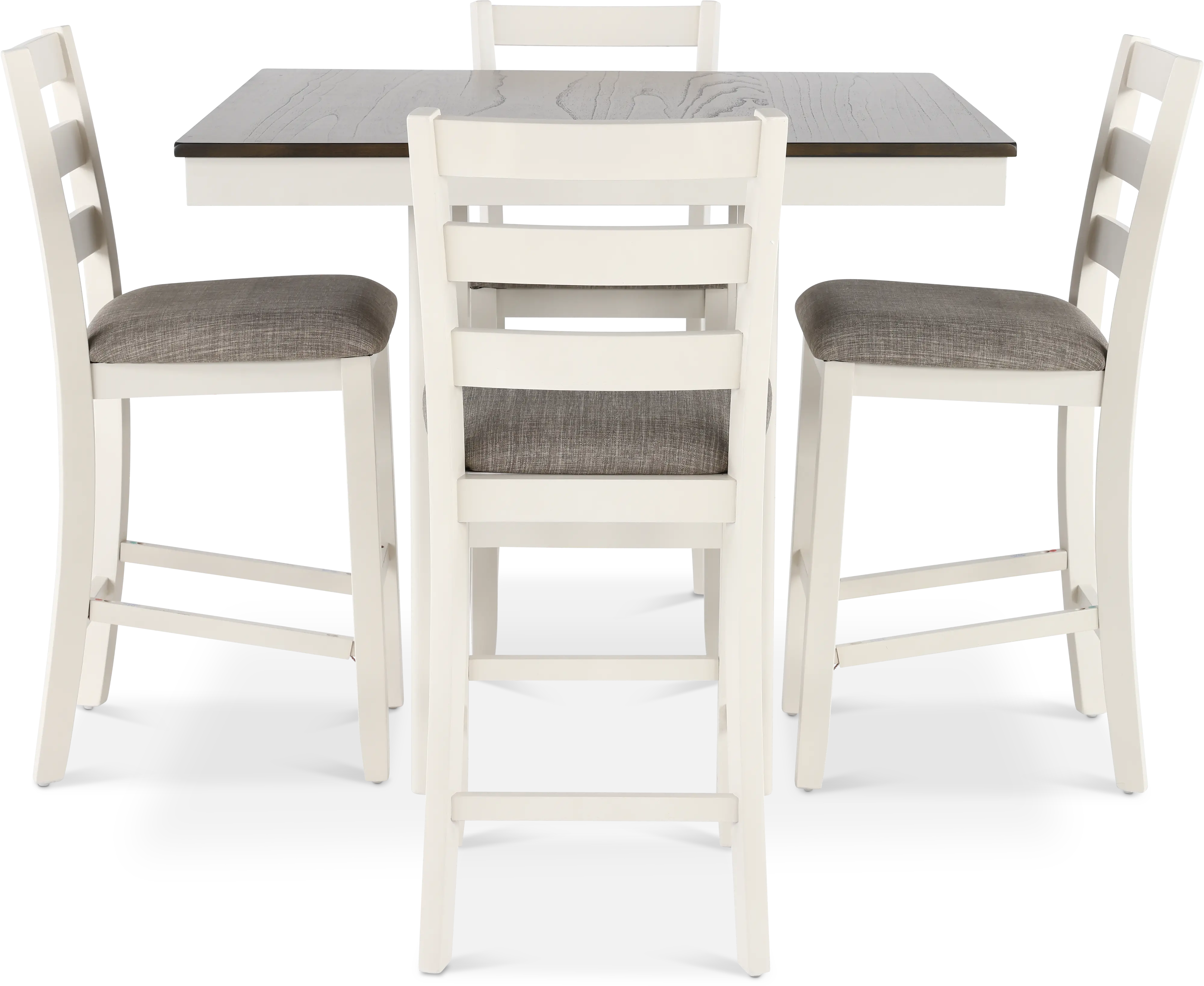 Tahoe Gray Oak and White 5 Piece Counter Height Dining Set-4