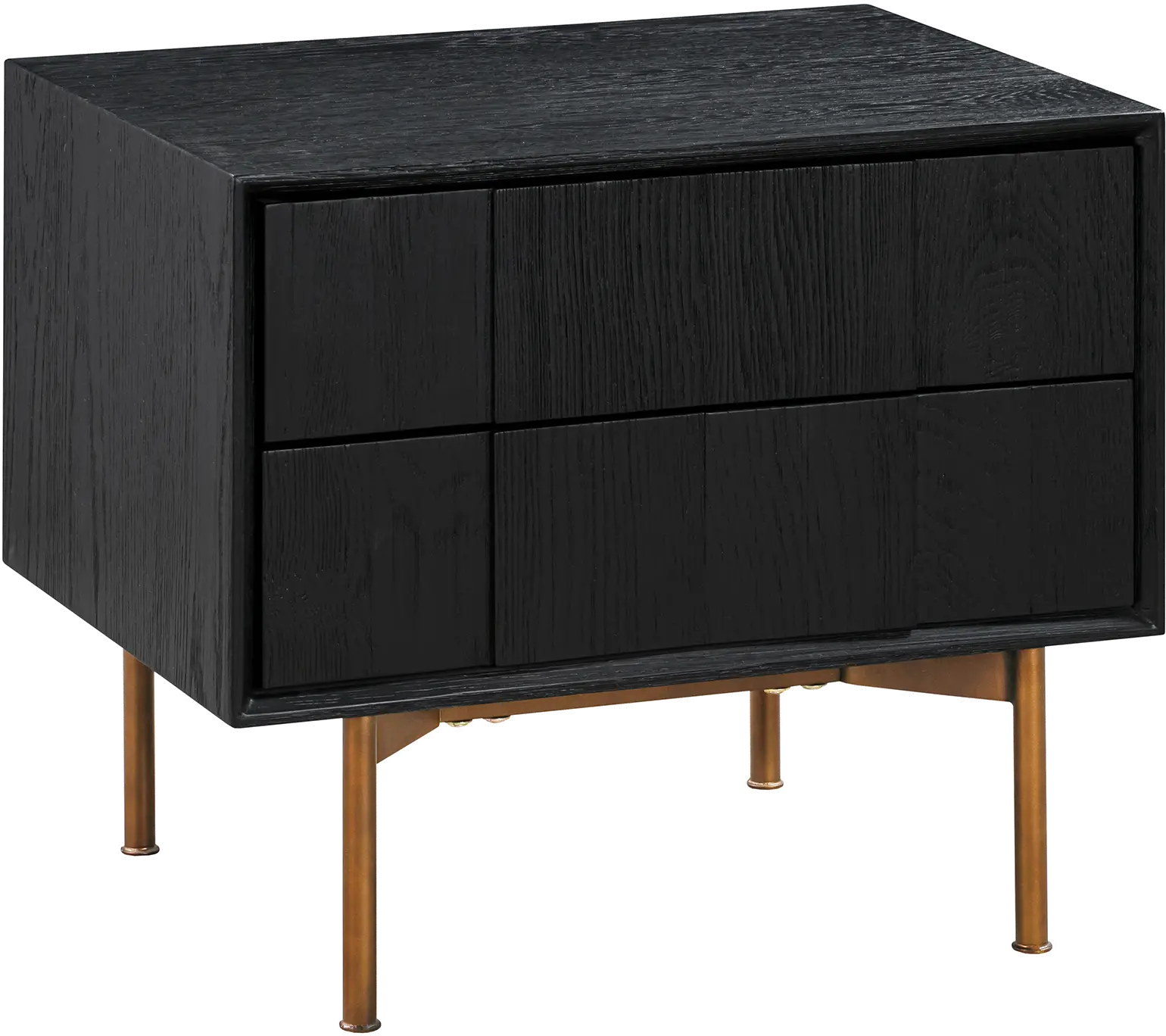 LCCFLABL Carnaby Black and Bronze 2 Drawer Nightstand-1