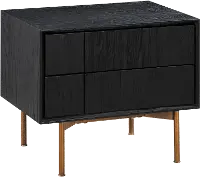 LCCFLABL Carnaby Black and Bronze 2 Drawer Nightstand