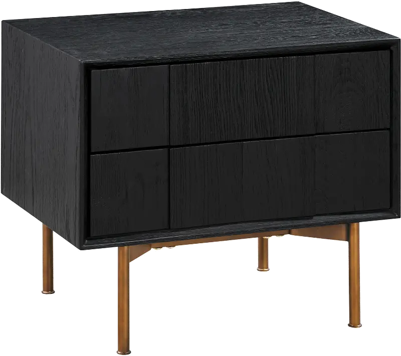 Carnaby Black and Bronze 2 Drawer Nightstand
