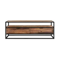 LCLDCORU Ludgate Brown and Black Rectangle Coffee Table with Shelf