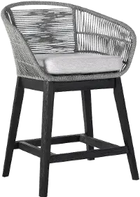LCTFBAGRBL26 Tutti Frutti Black Counter Height Outdoor Stool