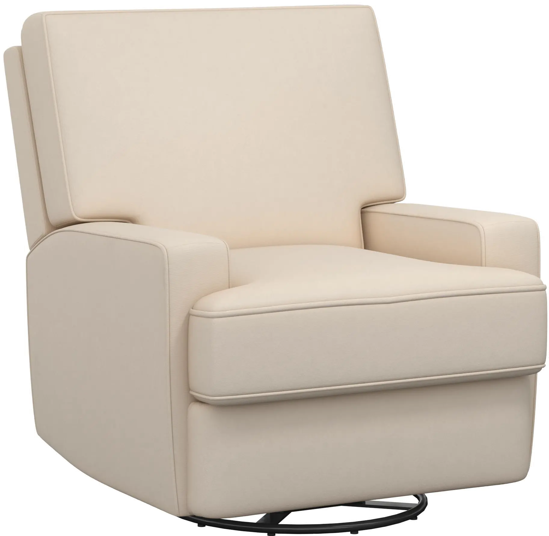 Rufus Beige Nursery Swivel Recliner-4