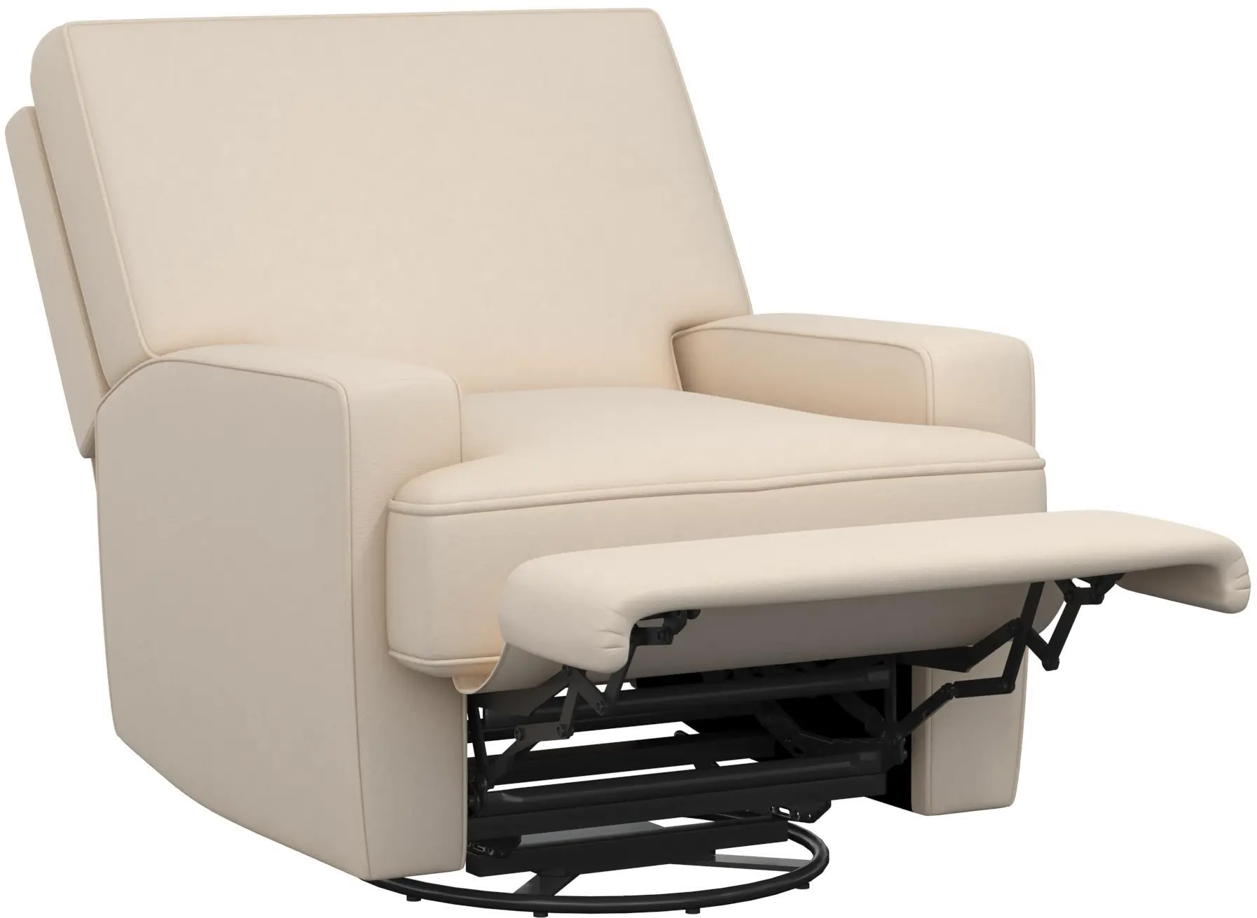 Rufus Beige Nursery Swivel Recliner-5