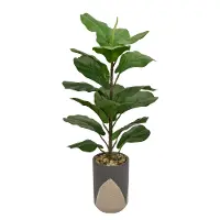 Faux Potted Leaf Plant