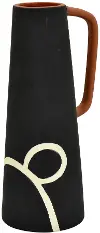 Black 9.75  Vase with Handle