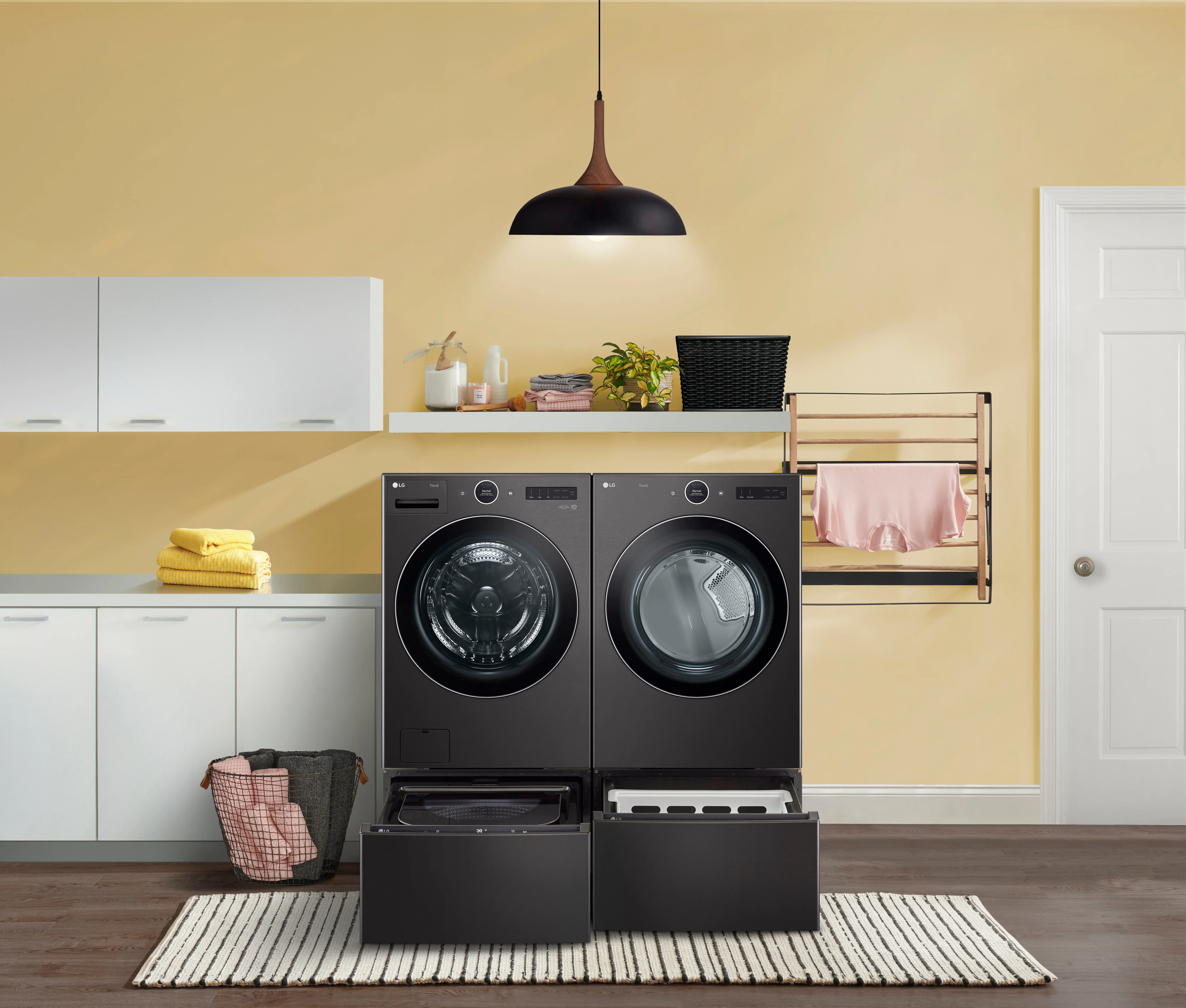 WDP6B LG 27 Inch Laundry Pedestal - Black Steel-2