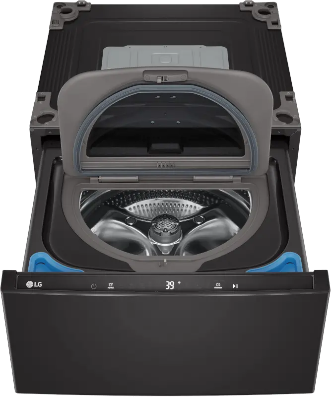 WD300CB LG Sidekick 1.0 cu ft Pedestal Washer - Black Steel-3