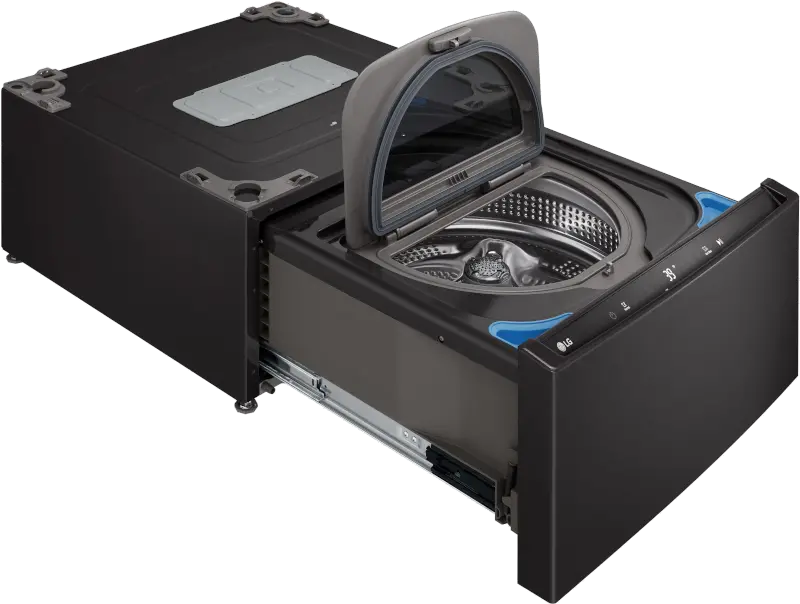 WD300CB LG Sidekick 1.0 cu ft Pedestal Washer - Black Steel-8