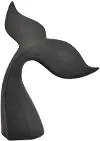 8.5  Black Whale Tale Tabletop Sculpture