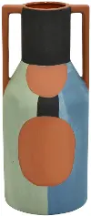 Multicolor 11.75H  Vase with Handles