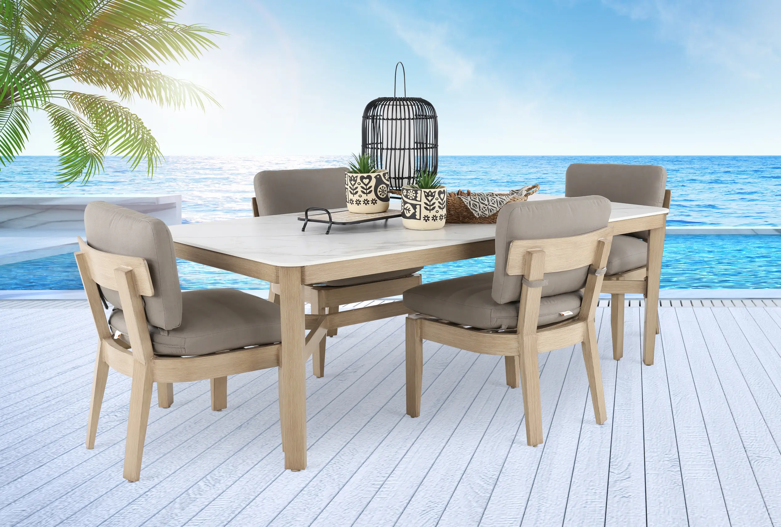 5PC/SONATA/TBL/4CHR Sonata 5 Piece Patio Dining Set-2
