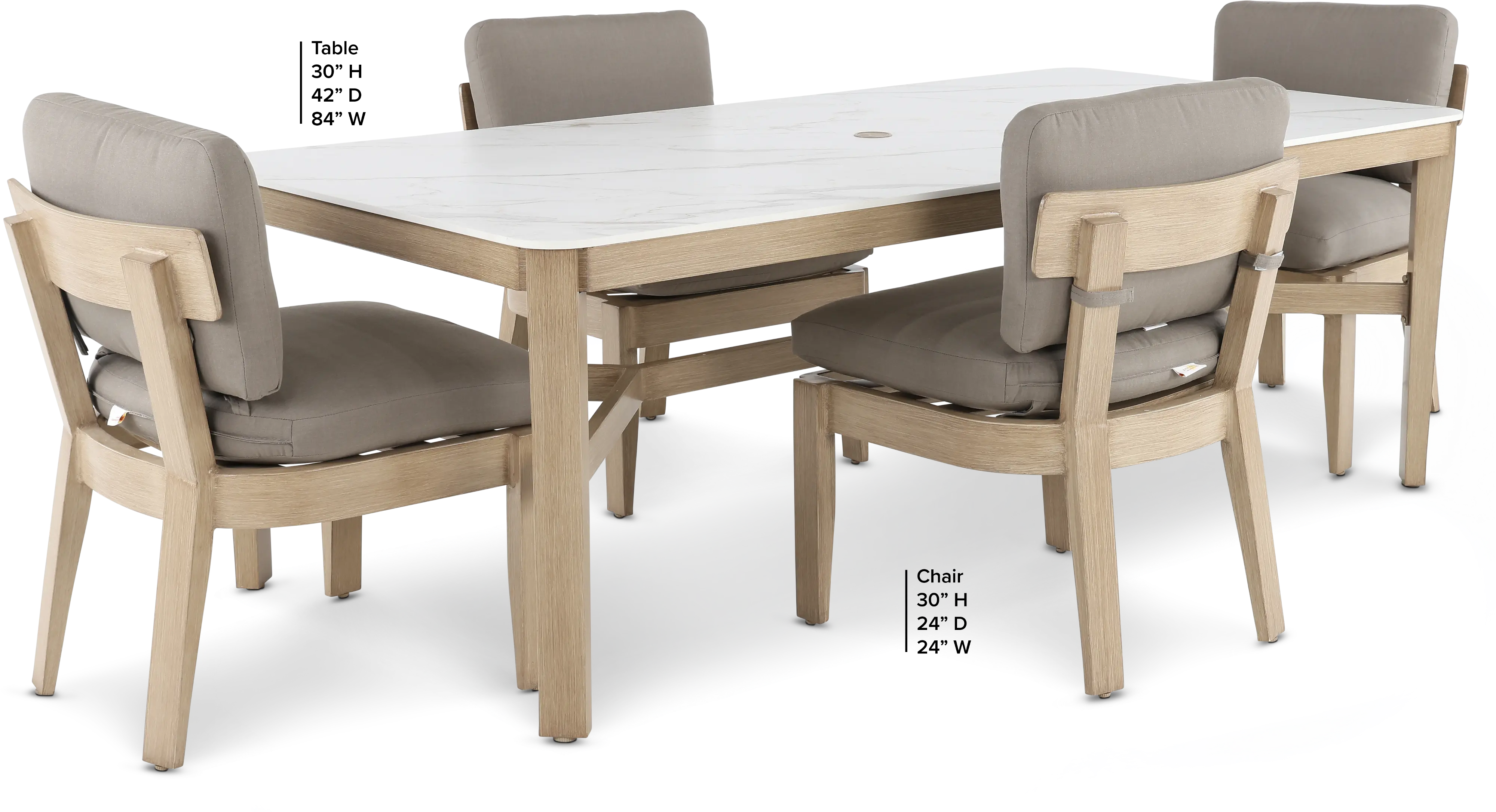 5PC/SONATA/TBL/4CHR Sonata 5 Piece Patio Dining Set-3