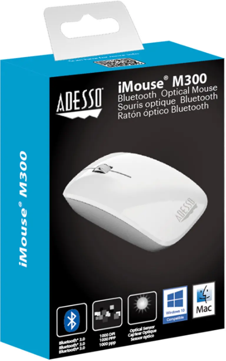 iMOUSE-M300 WHT Adesso iMouse M300 White Wireless Optical Mouse-7