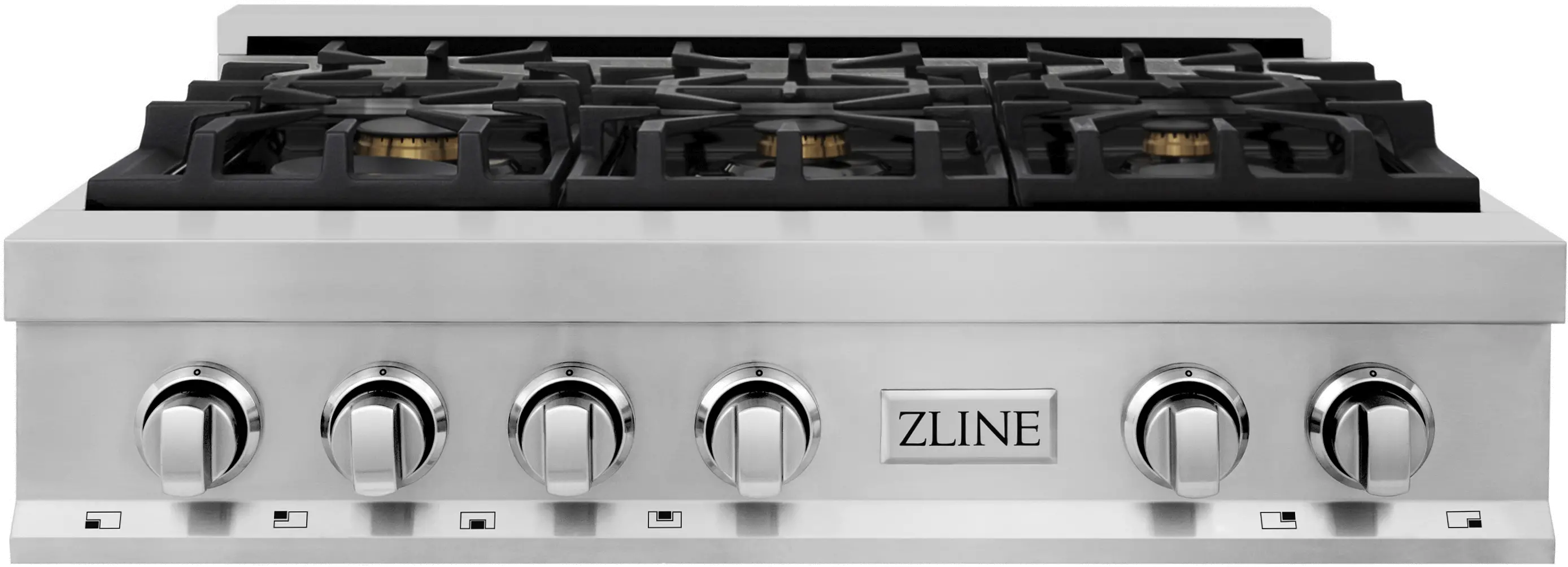 RT-BR-36 ZLINE Gas Rangetop - Stainless Steel, Brass 36 Inch-1