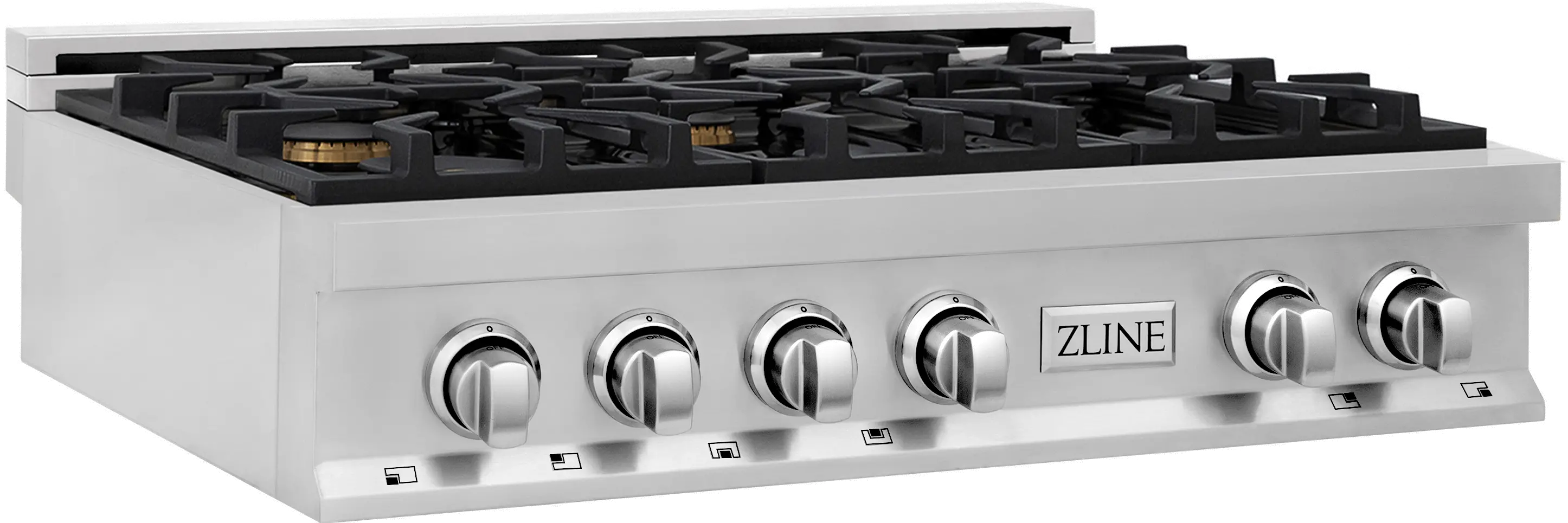 RT-BR-36 ZLINE Gas Rangetop - Stainless Steel, Brass 36 Inch-4