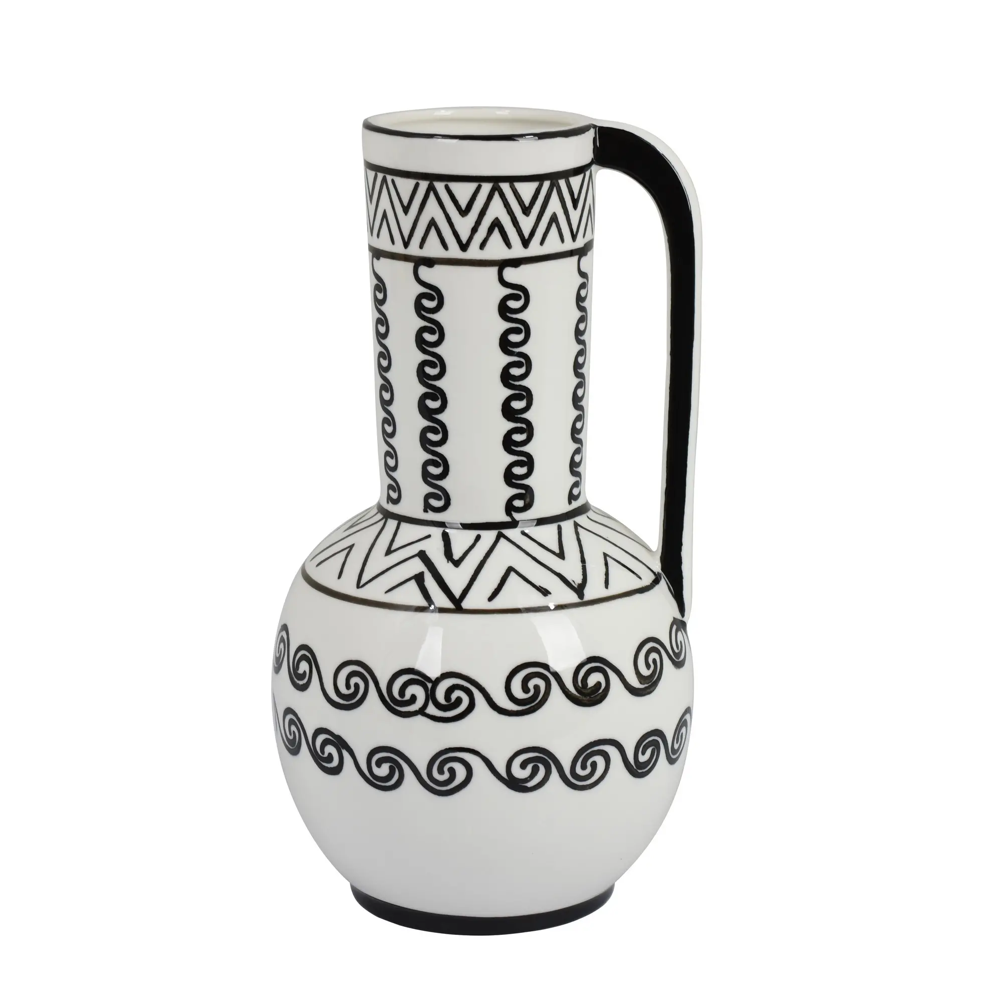 11  White Vase with Black Pattern-1