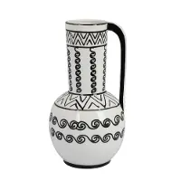 11  White Vase with Black Pattern