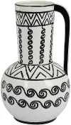 9.25  White Vase with Black Pattern
