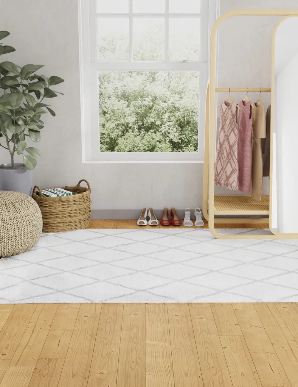 A164-WHGY-4X6-AND104 Faris White and Gray 4 x 6 Area Rug-3