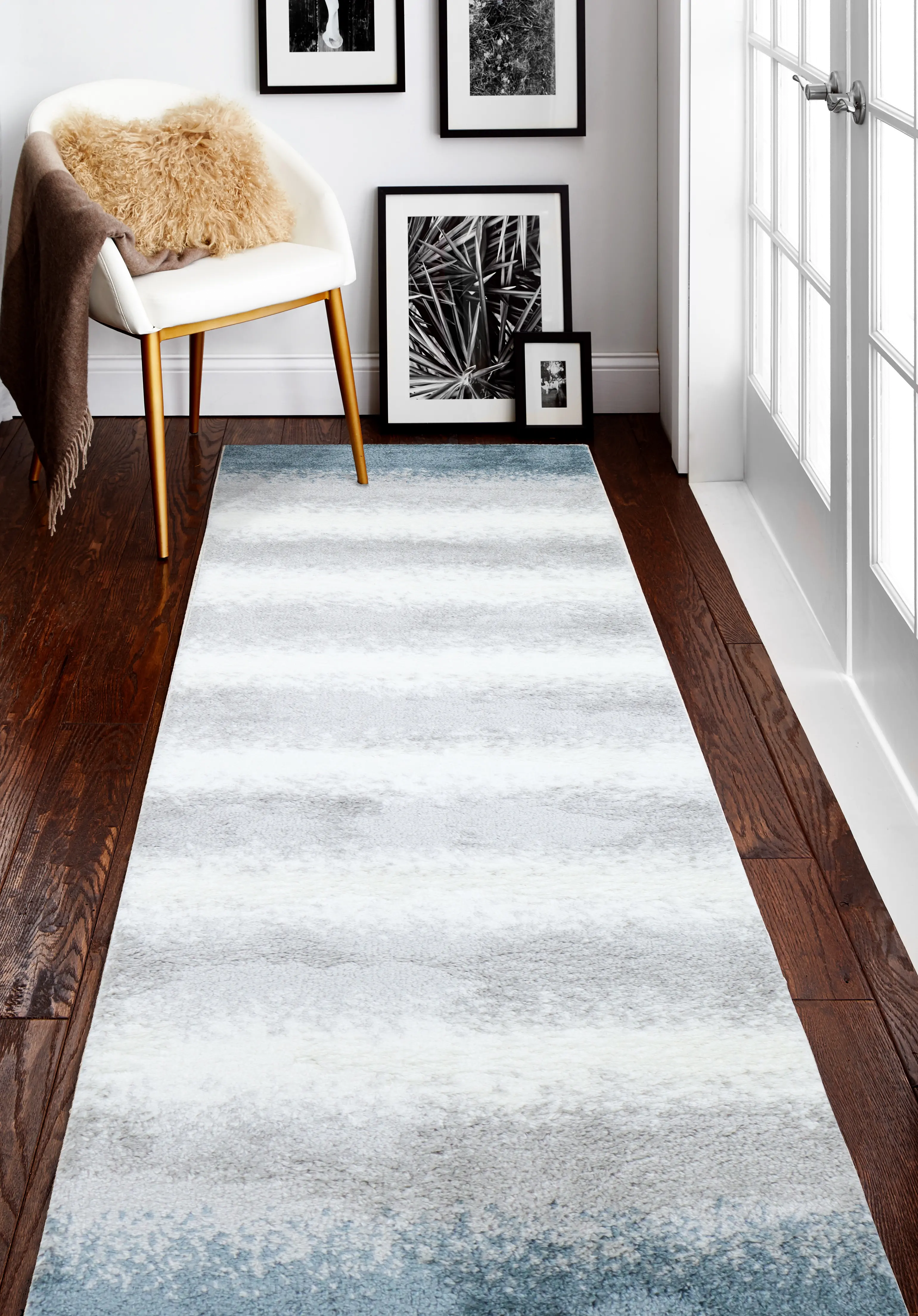 A164-WHBL-2.6X8-AND106 Felton Blue and Gray 8 Foot Runner Rug-2