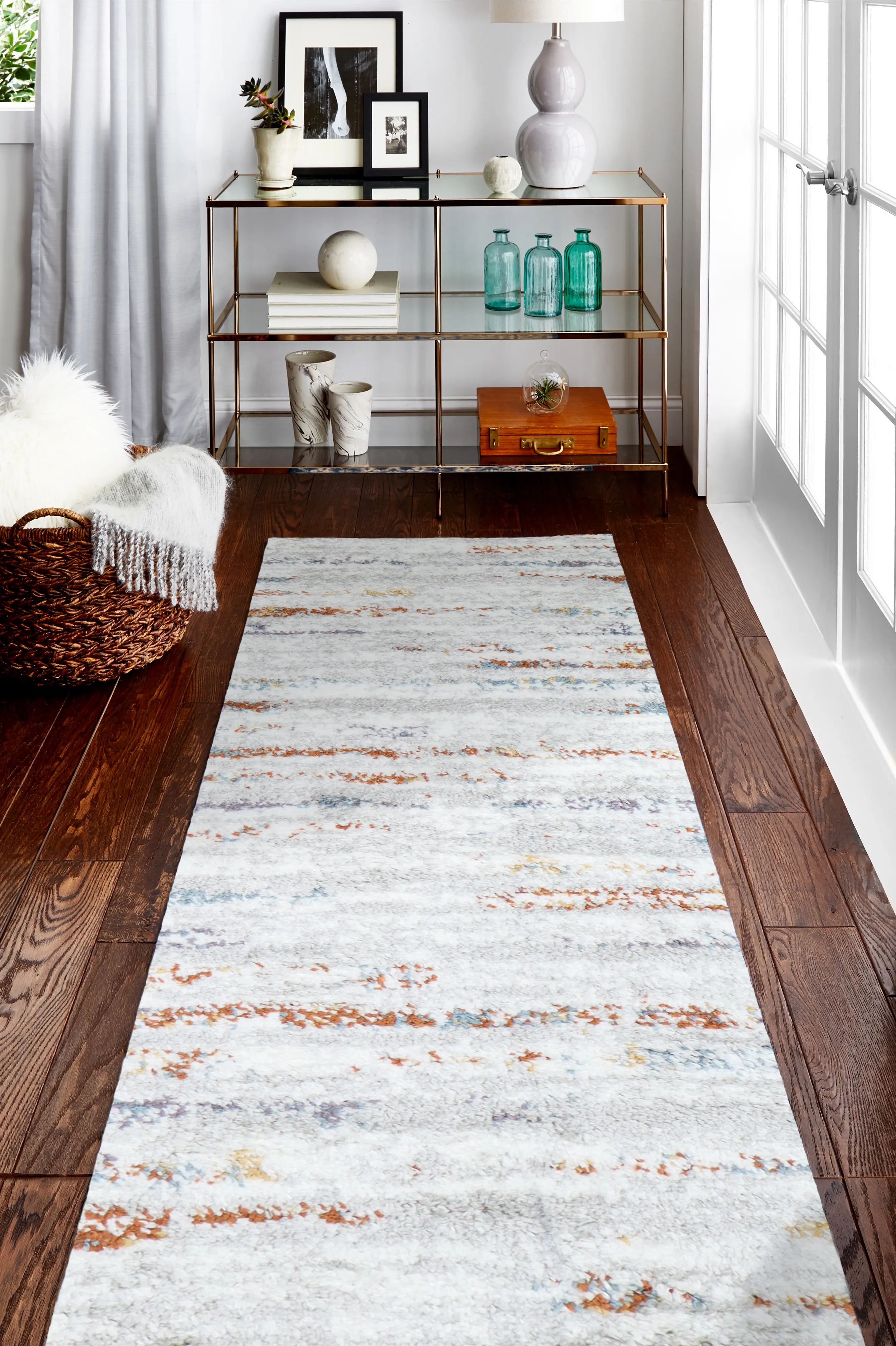 A164-MULTI-2.6X8-AND109 Fintan Multi-Colored 8 Foot Runner Rug-1