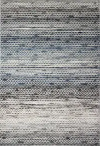 C191-MULTI-2.6X8-CM106 Lacey Gray and Blue Geometric 8 Foot Runner Rug