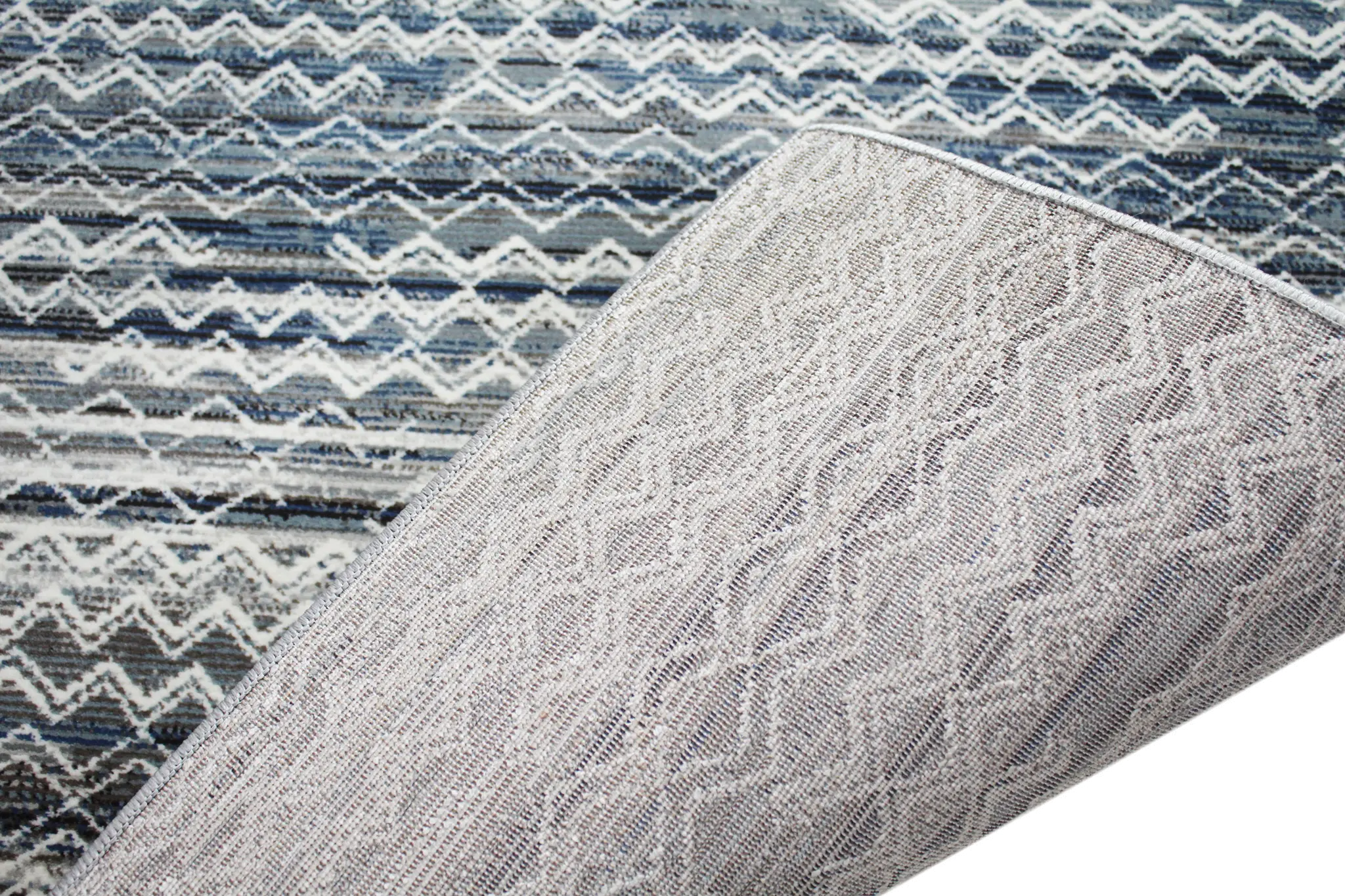 C191-MULTI-9X12-CM106 Lacey Gray and Blue Geometric 9 x 12 Area Rug-4