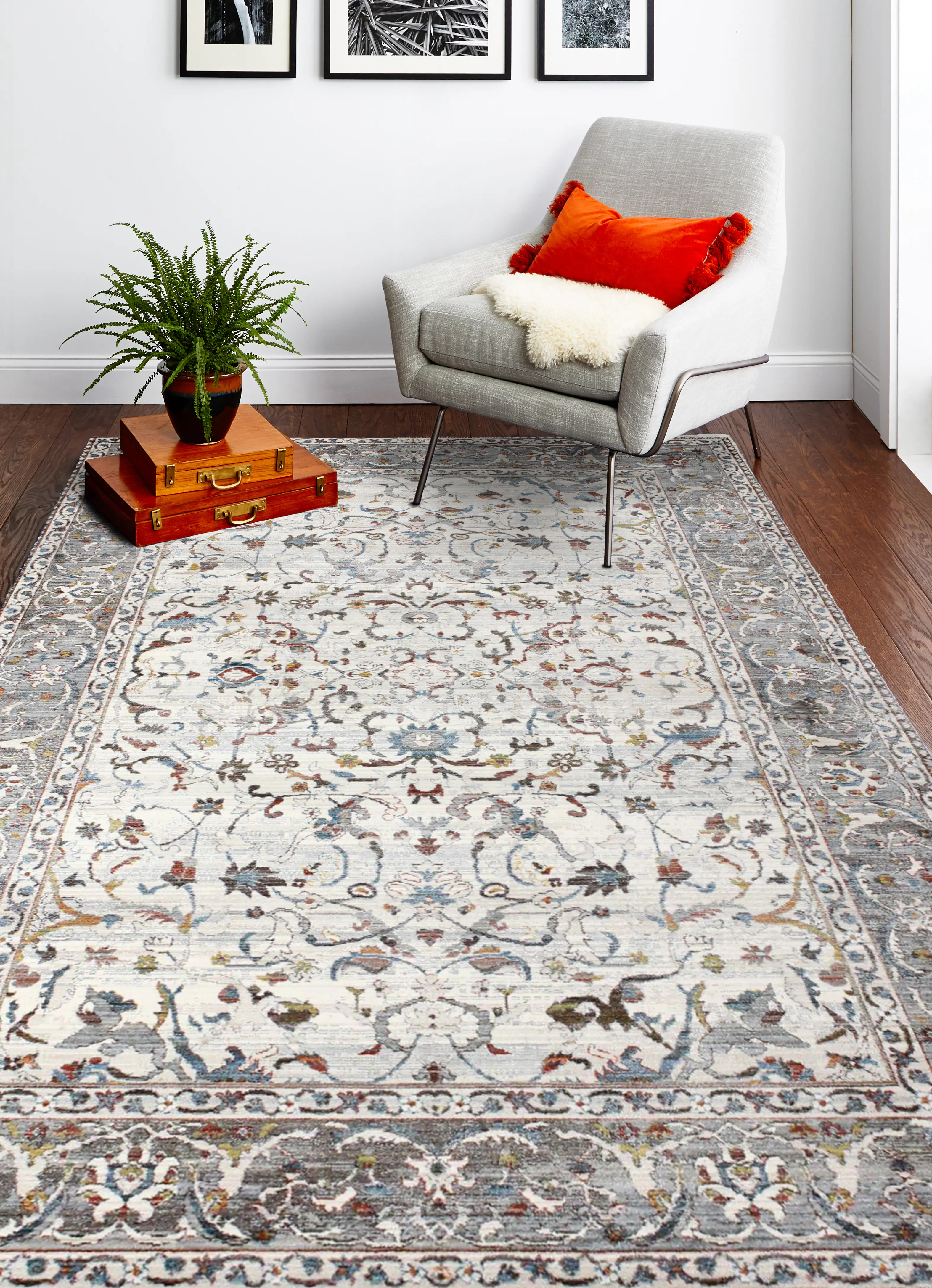 C192-IV-9X12-CN108 Gavriel Ivory Floral 9 x 12 Area Rug-3