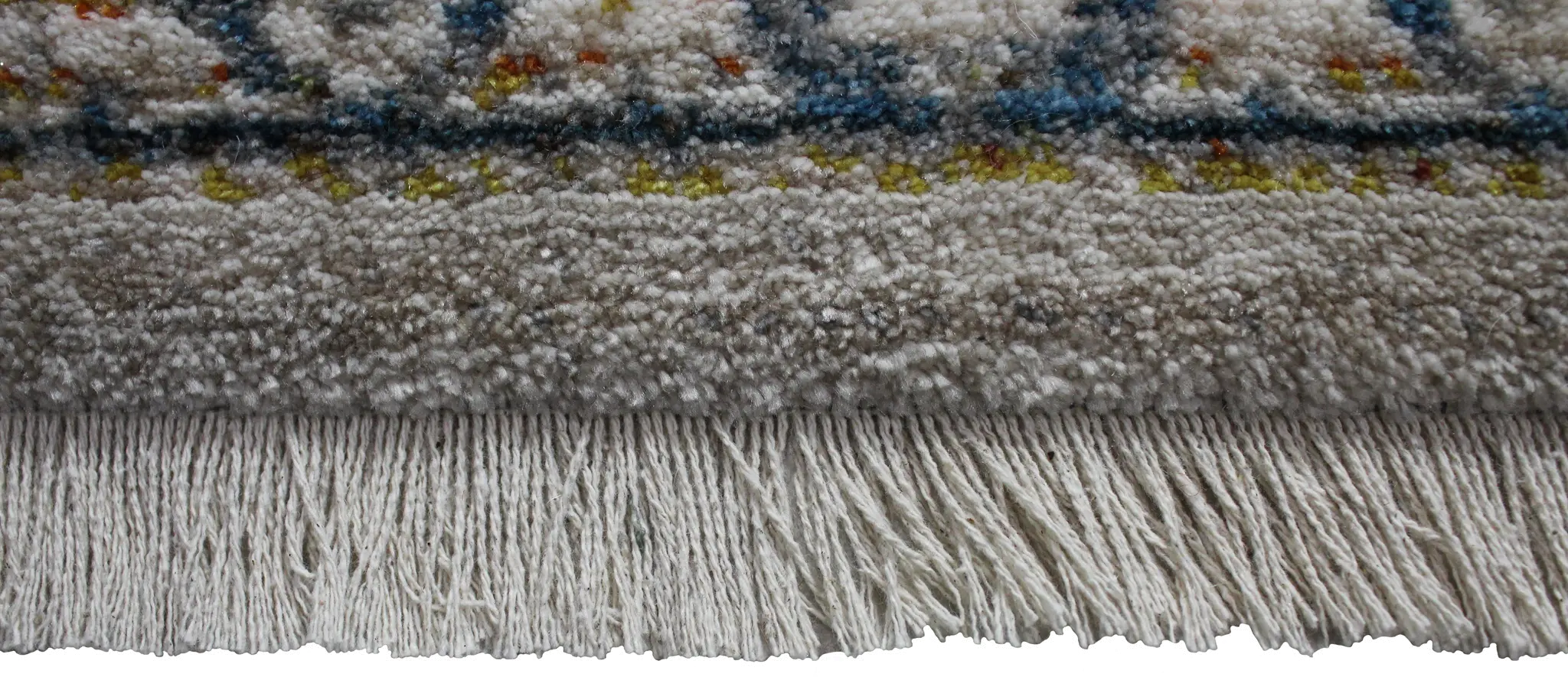 C192-IV-2.6X8-CN110 Gamaliel Blue and Ivory Bohemian 8 Foot Runner Rug-5