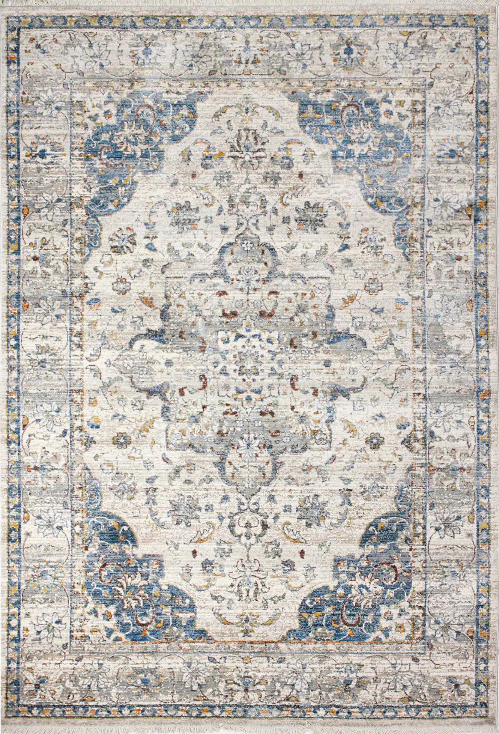 C192-IV-8X10-CN110 Gamaliel Blue and Ivory Bohemian 8 x 10 Area Rug-2
