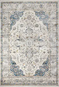 C192-IV-8X10-CN110 Gamaliel Blue and Ivory Bohemian 8 x 10 Area Rug