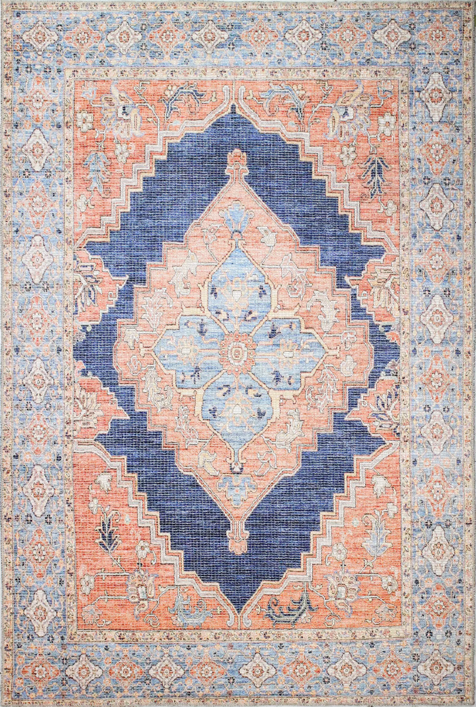 I166-NV-9X12-NH208 Zoelle Distressed Navy 9 x 12 Area Rug-2