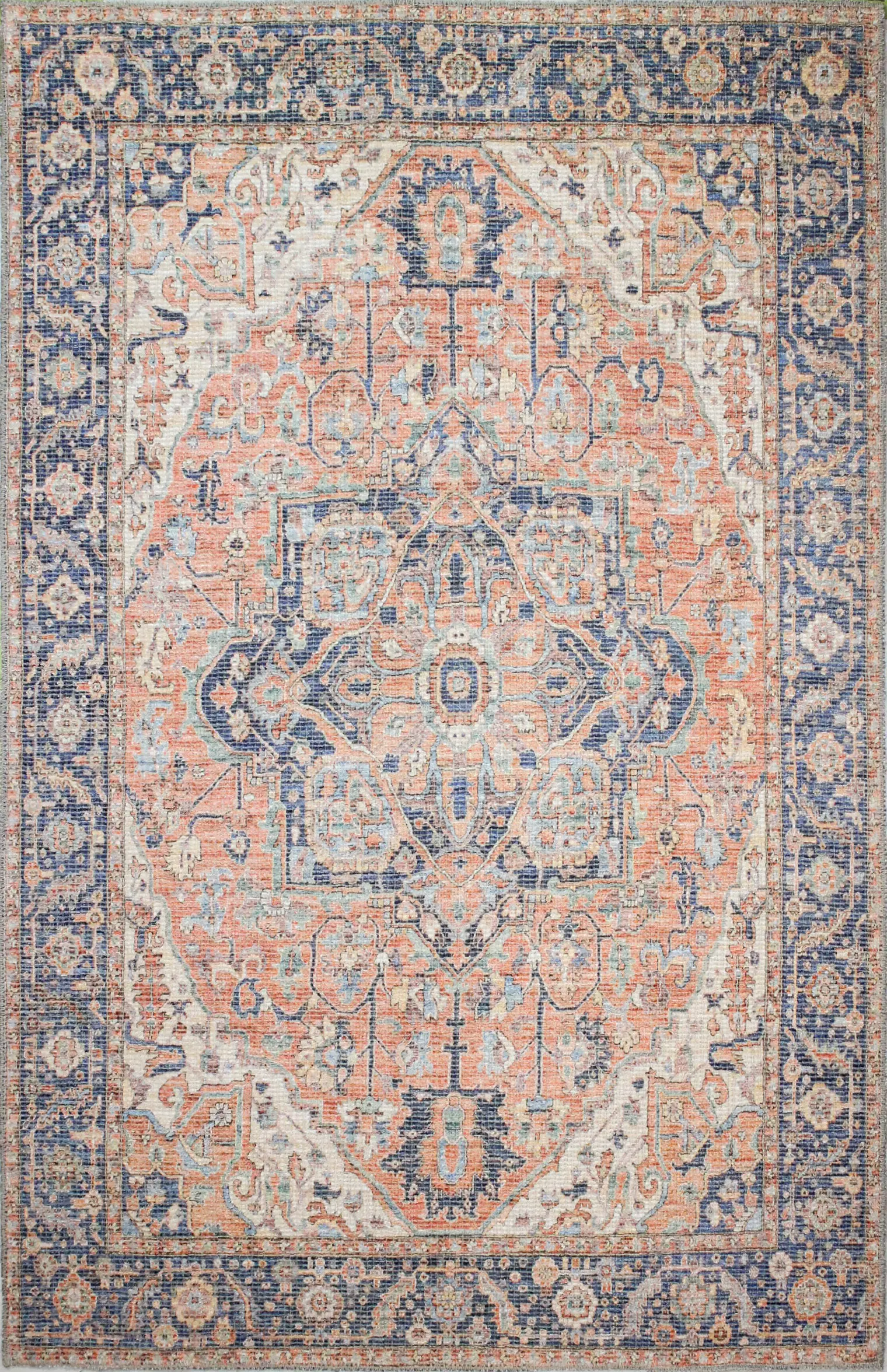 I166-RU-9X12-NH209 Zenainda Distressed Rust 9 x 12 Area Rug-2