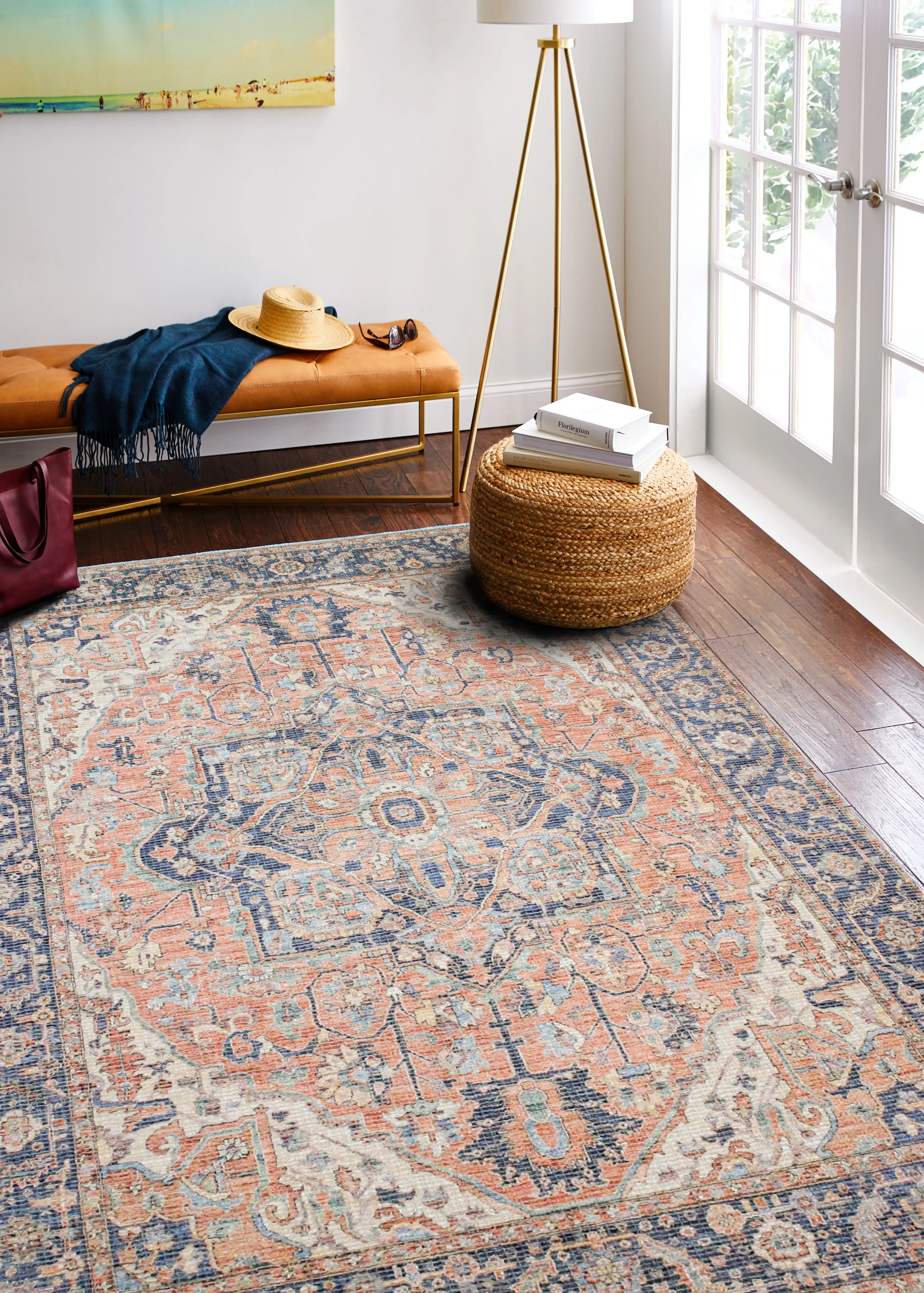I166-RU-9X12-NH209 Zenainda Distressed Rust 9 x 12 Area Rug-3