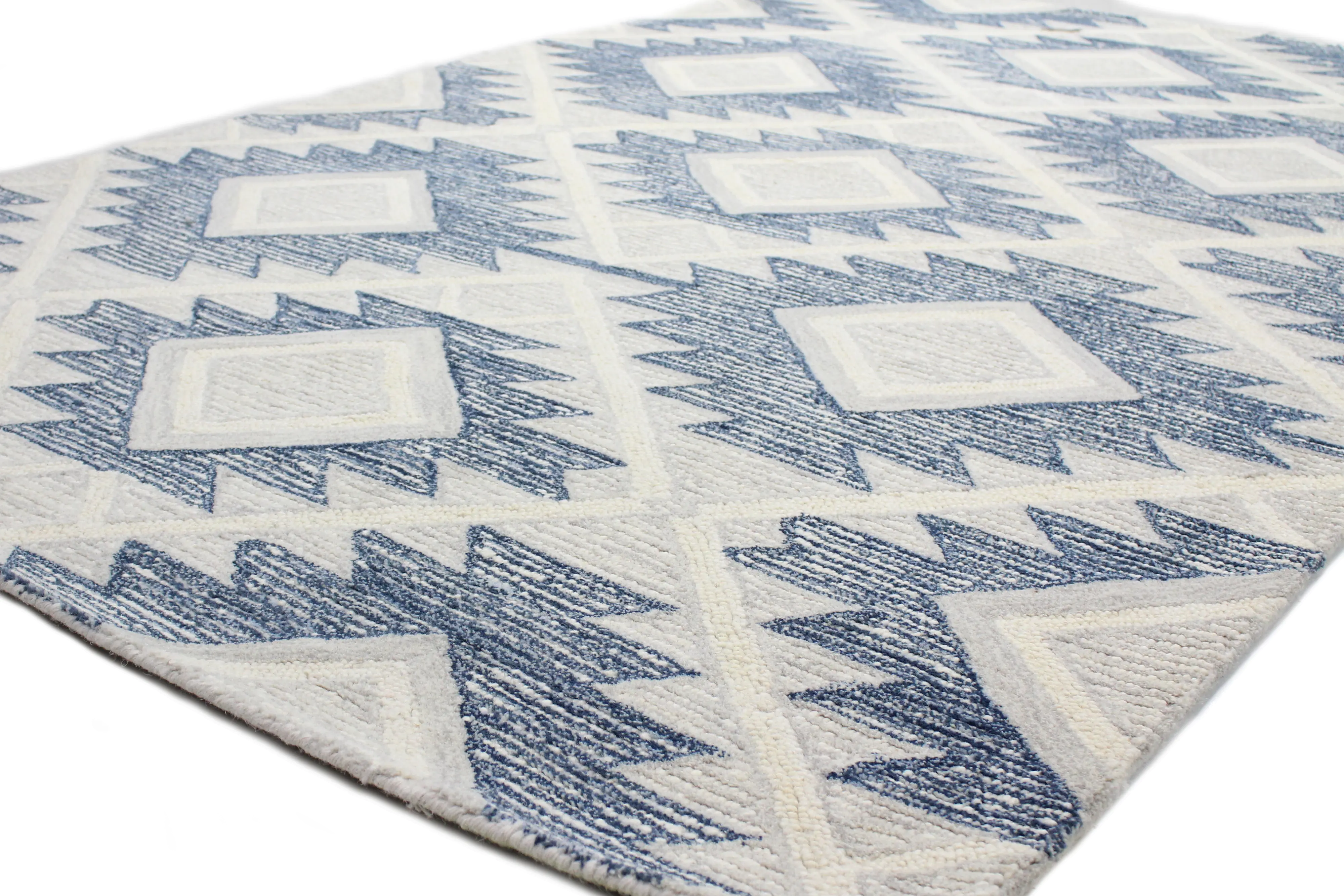 R120-BEBL-4X6-CL210 Emir Blue and Beige 4 x 6 Area Rug-1