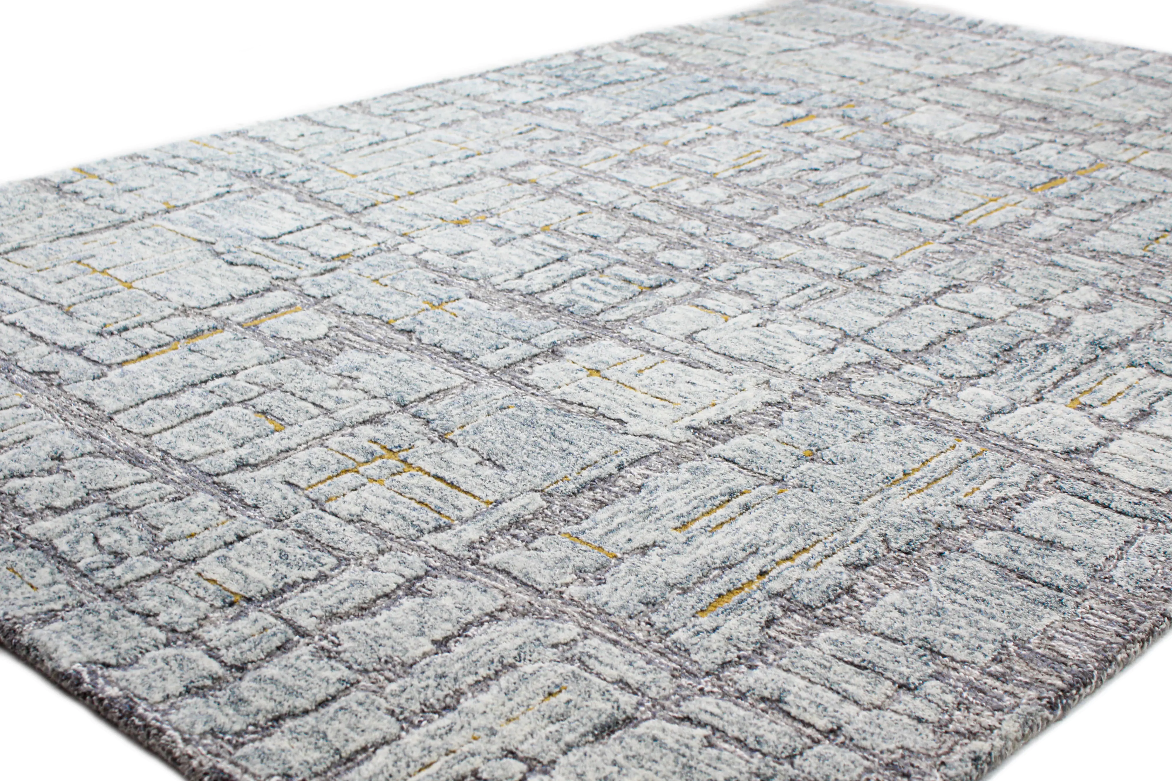 R130-GY-5X7.6-LC165 Noor Gray Wool 5 x 8 Area Rug-1