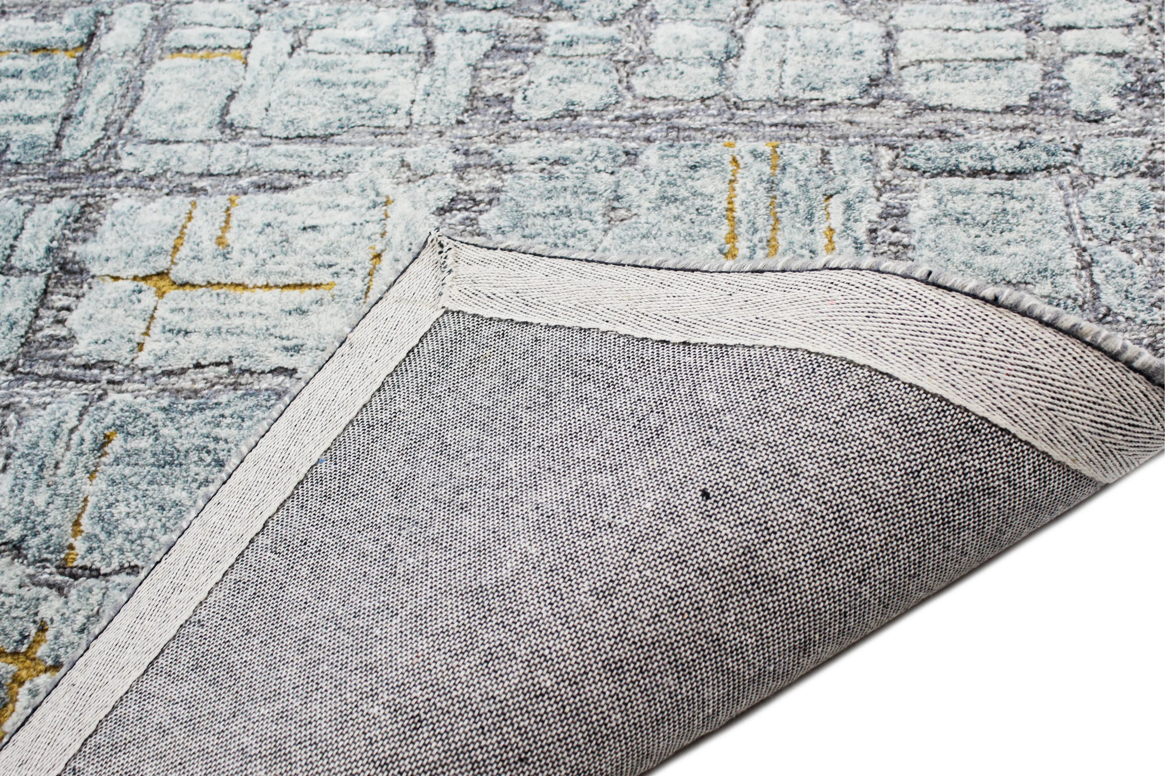 R130-GY-5X7.6-LC165 Noor Gray Wool 5 x 8 Area Rug-4